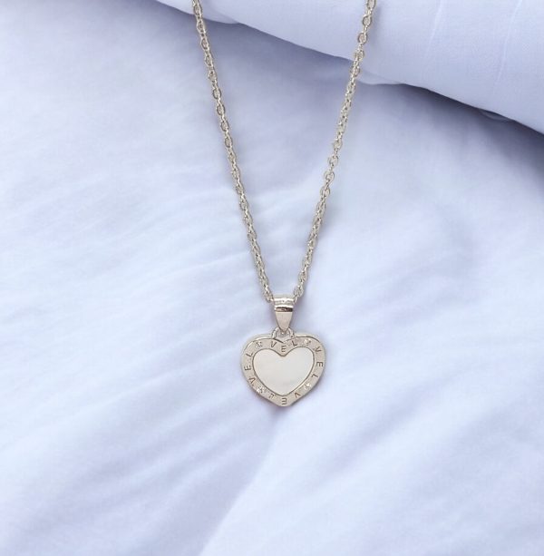 Silver Heart Of The Ocean Pendant With Link Chain - Image 2