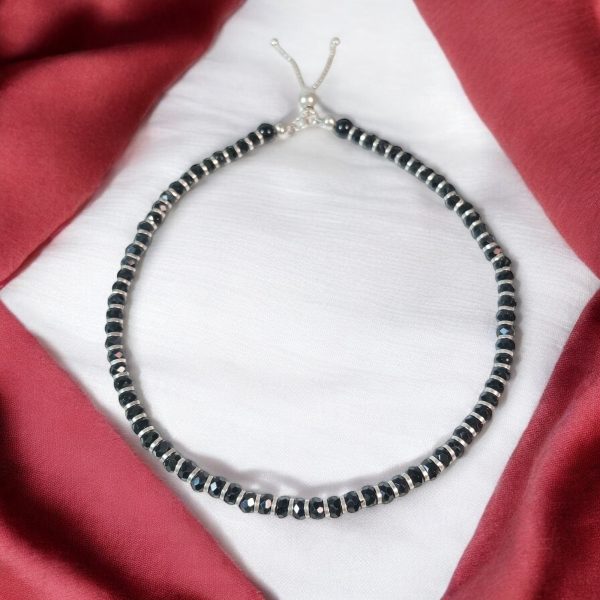 Black & Silver Beads Trendy Nazariya Payal (Anklets)