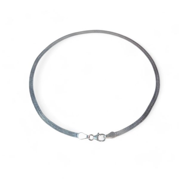 925 Sterling Herringbone Silver anklet - Image 2