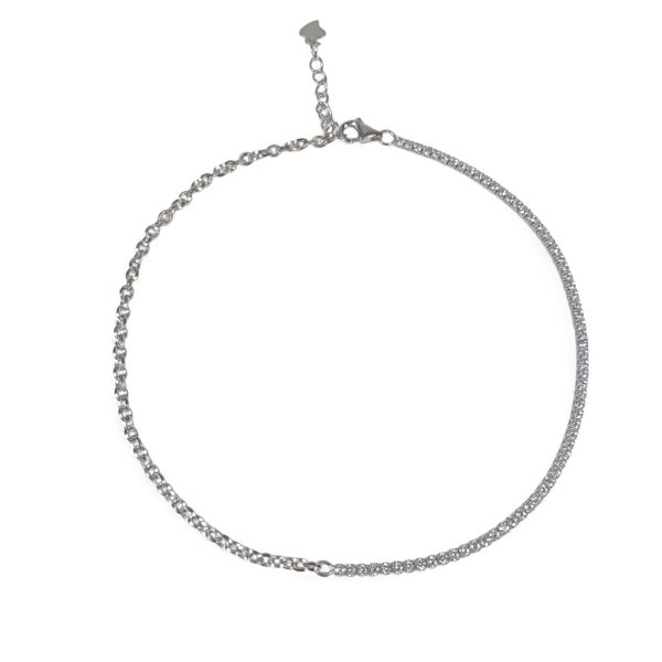 Silver mini white stones anklet - Image 2