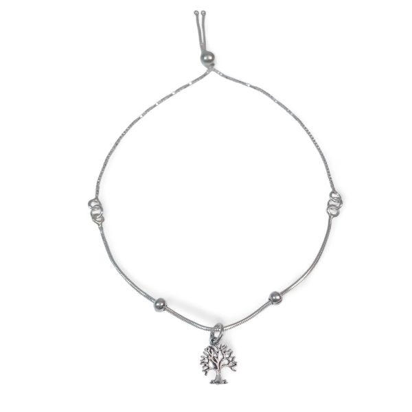 Tree Of Life Anklet, Sterling Silver Beaded Anklet - Image 2