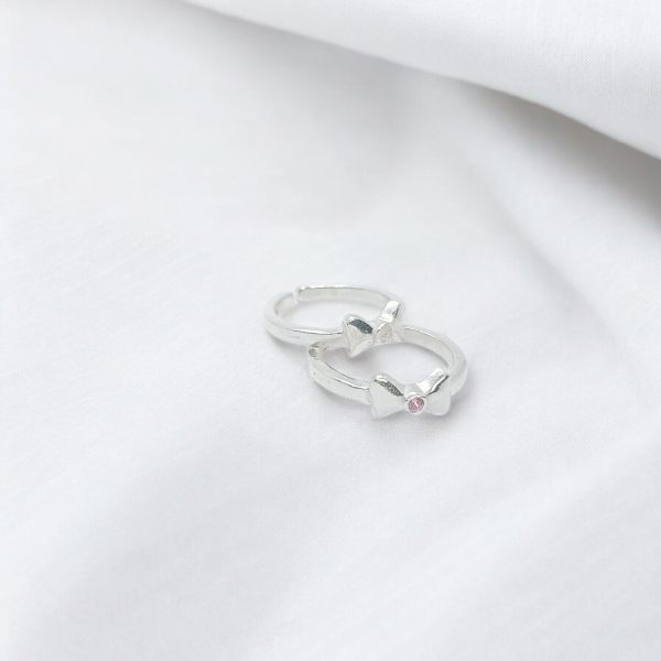 Bow Toe Ring, Silver Ring, Love Ring