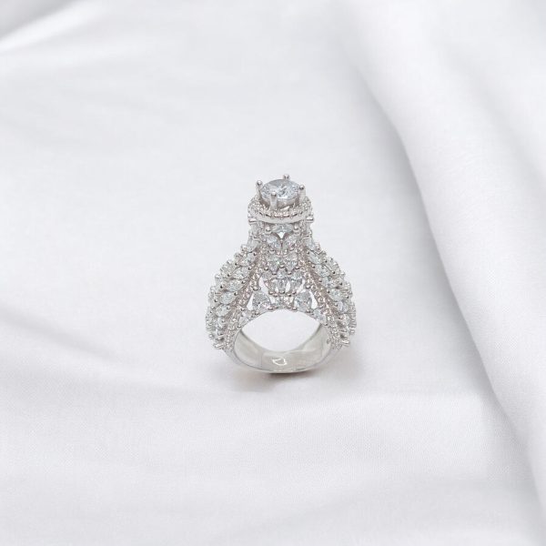 Solitaire Crystal Silver Plated"Silver Ring