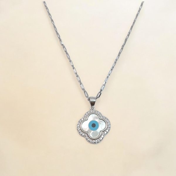 Women Sterling Silver Evil Eye Pendant