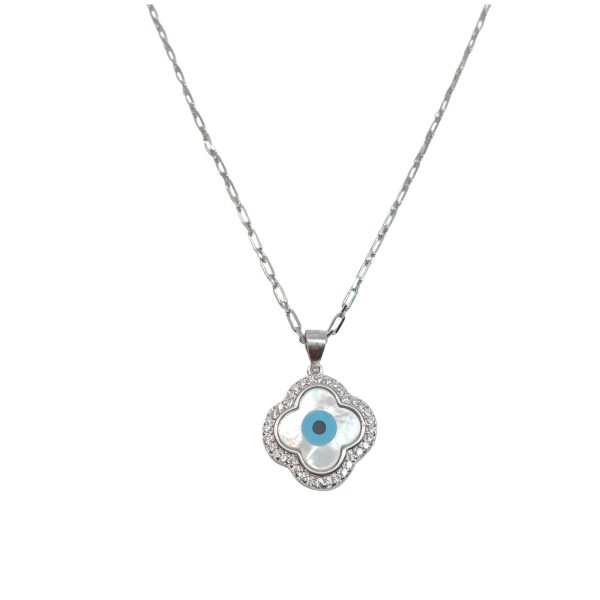 Women Sterling Silver Evil Eye Pendant - Image 2